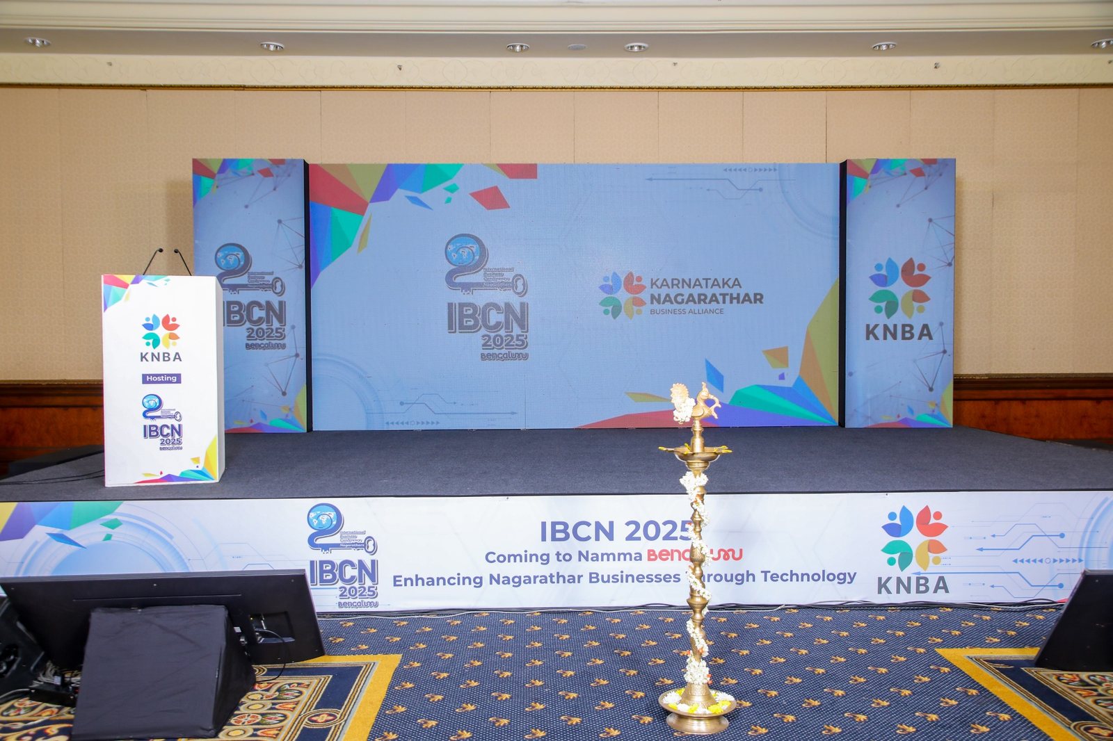 IBCN 2025 conference stage and venue setup