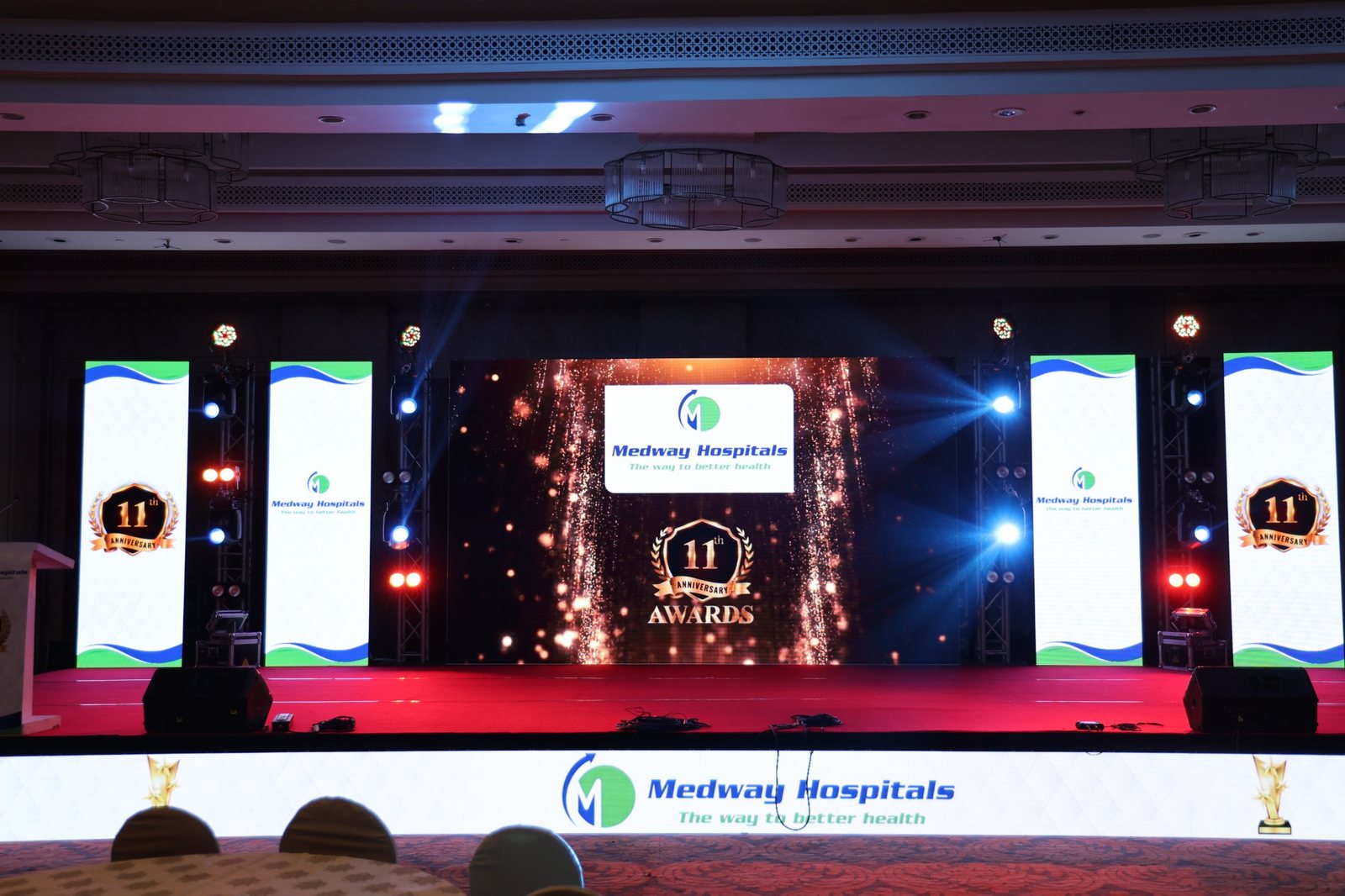 Medway Hospitals awards stage with large LED screens